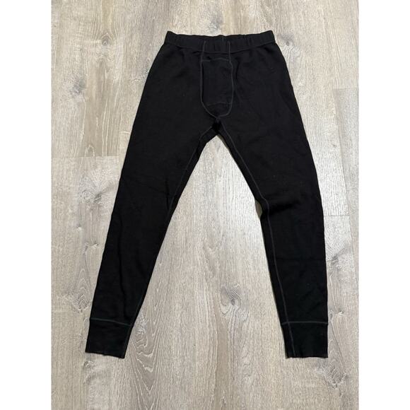 MINUS 33 - MENS' Large - BLACK 100% SUPERFINE MERINO WOOL LAYERING PANTS EUC - Picture 1 of 3